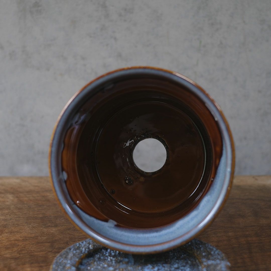 童話の鉢植えシリーズ 陶器のプランター&受け皿セット 青L6