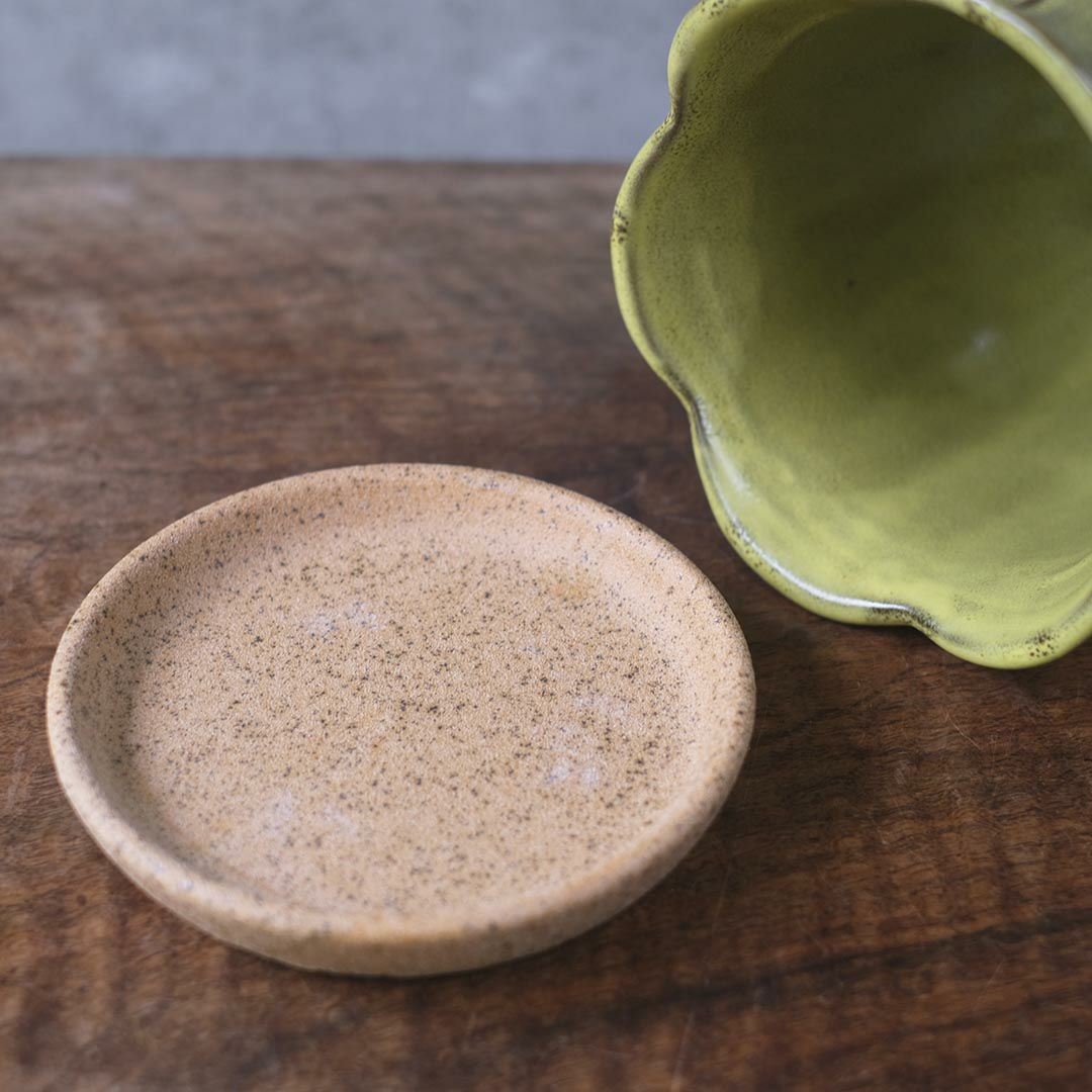 童話の鉢植えシリーズ 陶器のプランター&受け皿セット チューリップ 黄色5