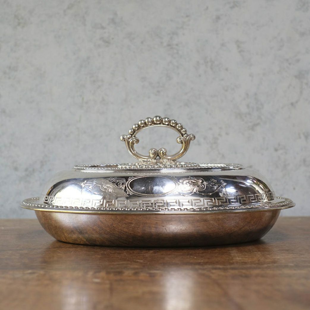 アンティーク アントレディッシュ シルバープレート 蓋付きディッシュ2