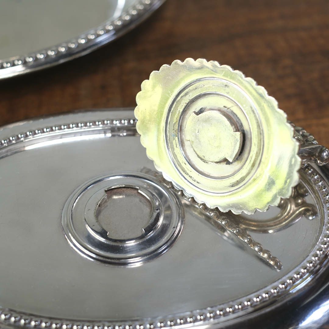 アンティーク アントレディッシュ シルバープレート 蓋付きディッシュ10