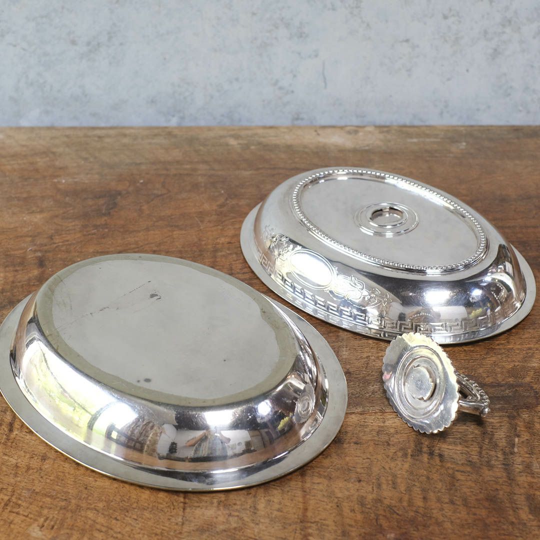 アンティーク アントレディッシュ シルバープレート 蓋付きディッシュ12