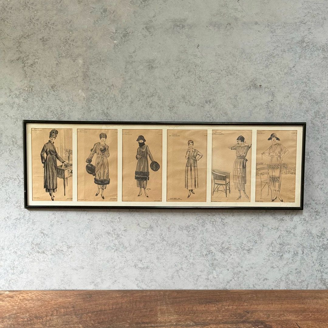 アンティーク リトグラフピクチャー ファッション フランス