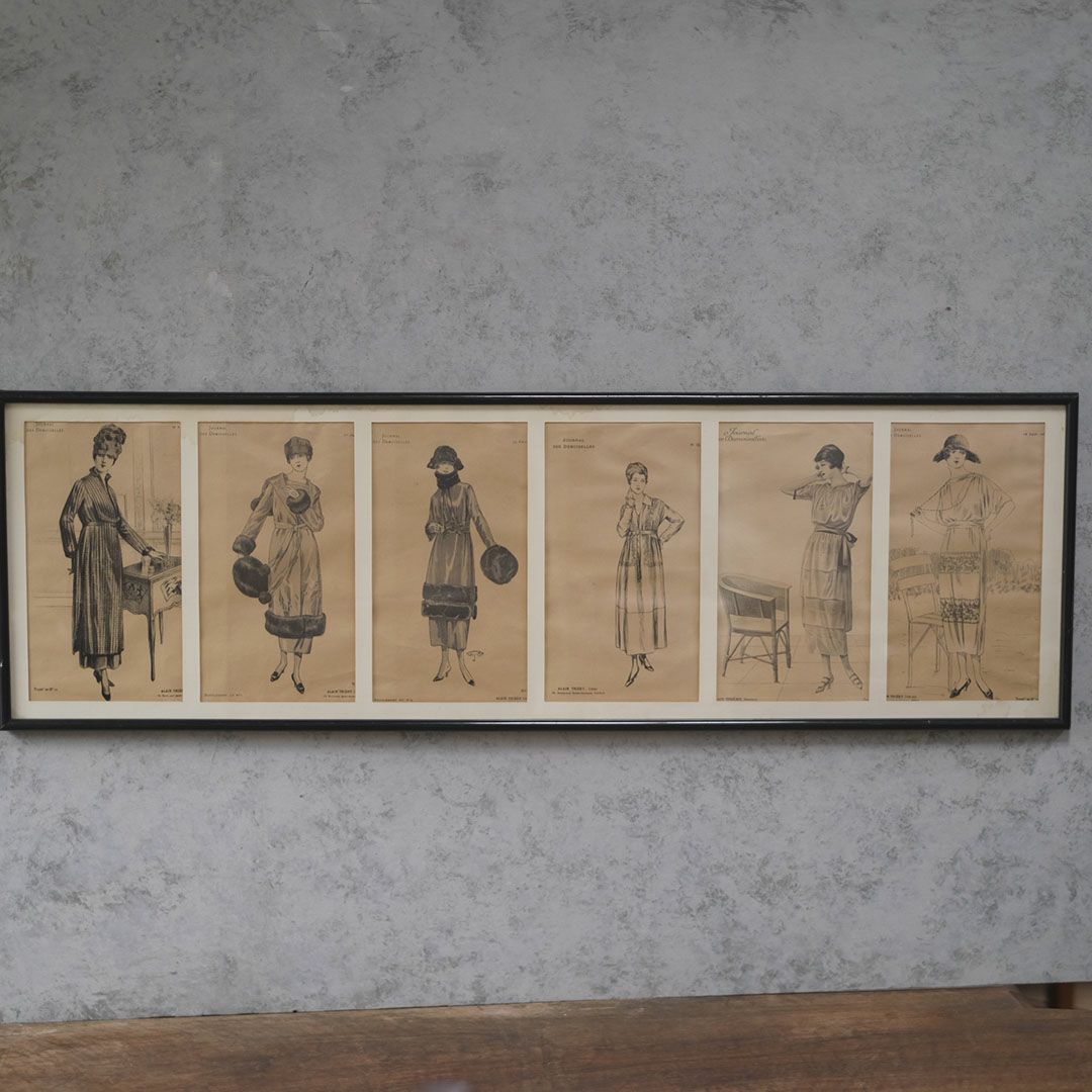 アンティーク リトグラフピクチャー ファッション フランス1