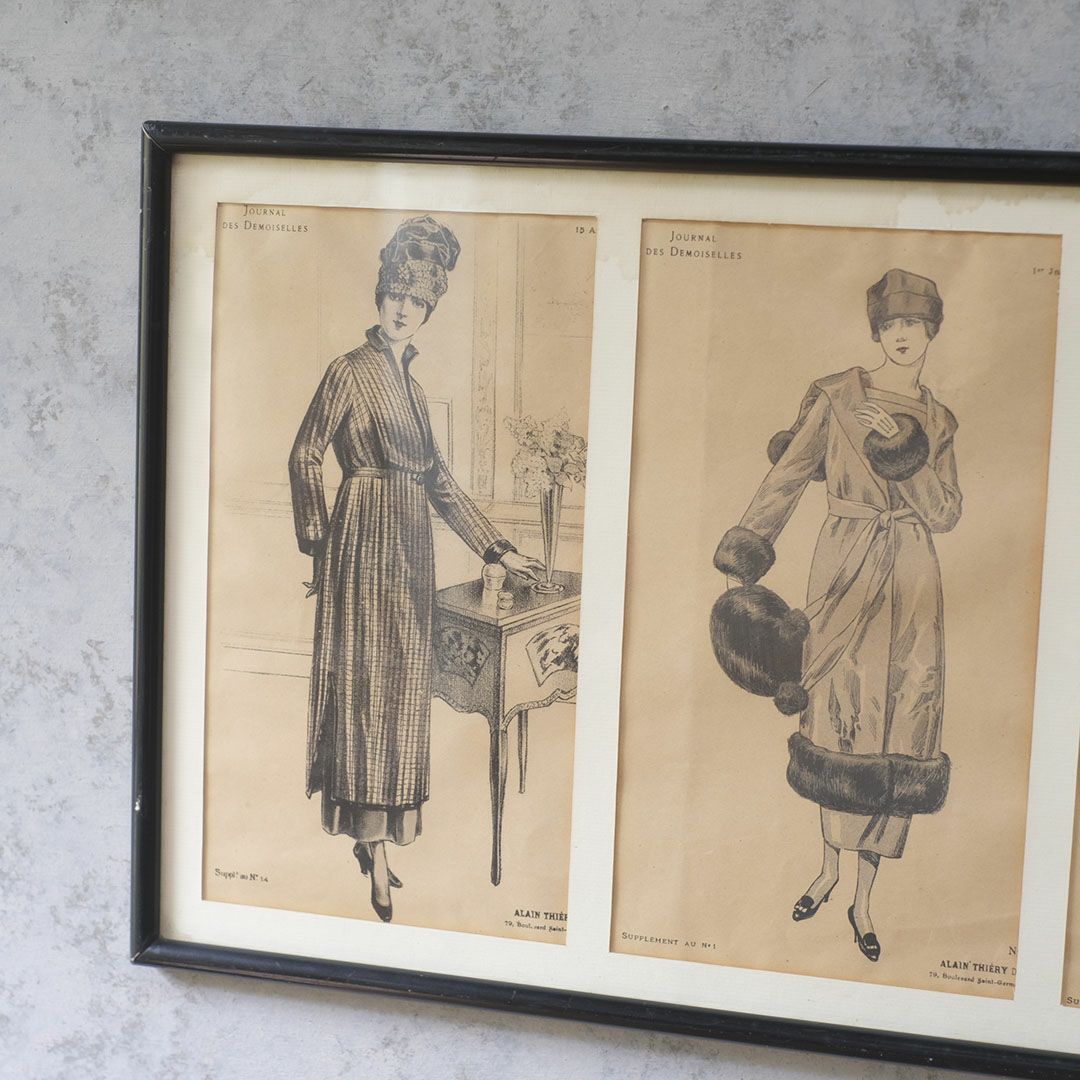 アンティーク リトグラフピクチャー ファッション フランス3