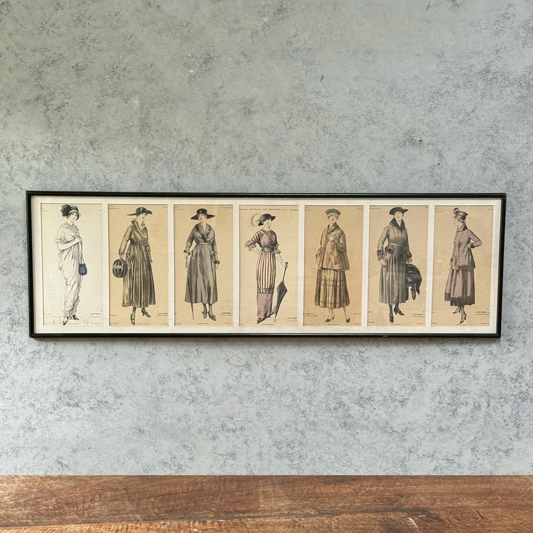 アンティーク リトグラフピクチャー ファッション フランス絵