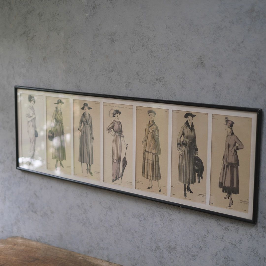 アンティーク リトグラフピクチャー ファッション フランス絵2