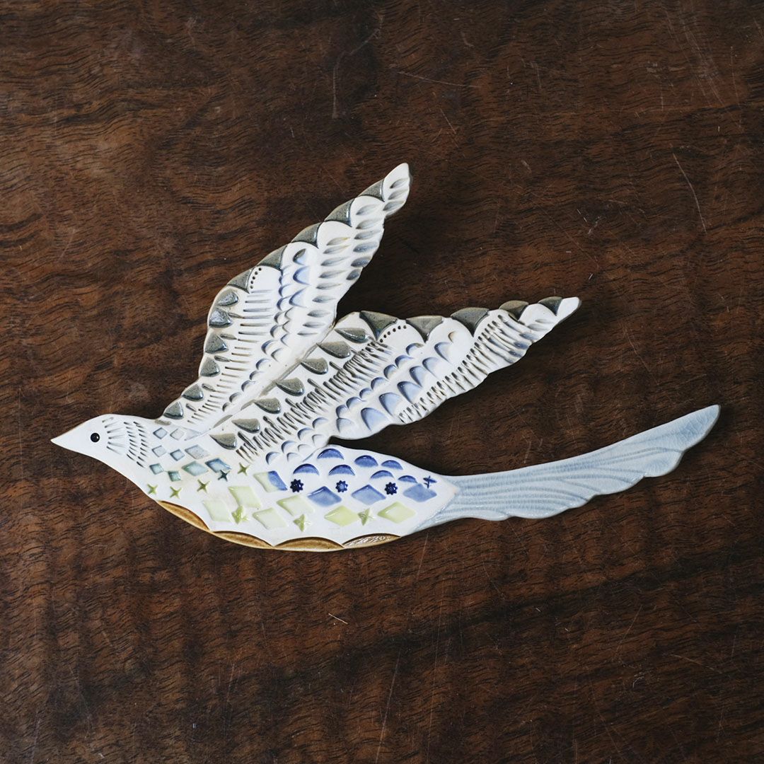 陶器の鳥のアートオブジェ Pottery studio K 日本人作家 オナガドリ6