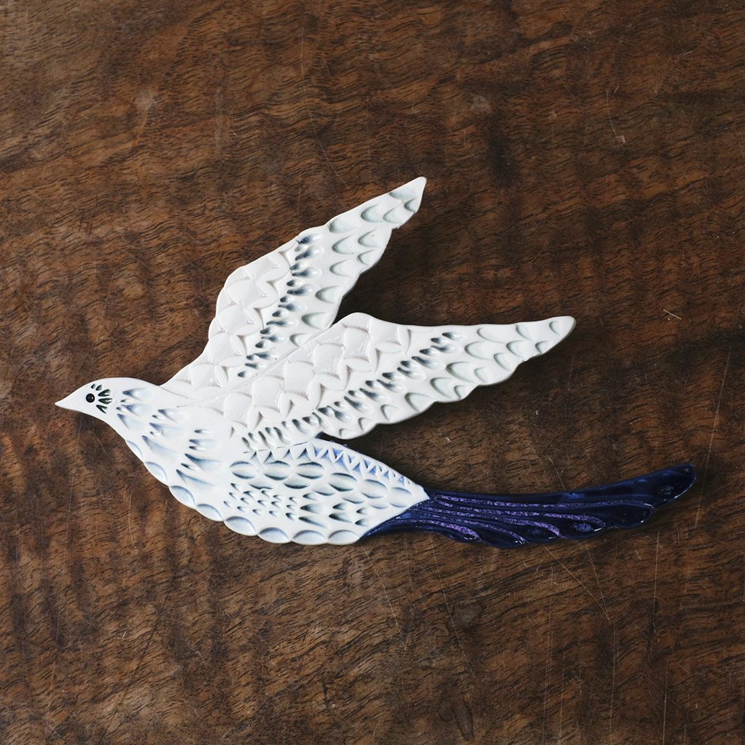 陶器の鳥のアートオブジェ Pottery studio K 日本人作家 オナガドリ9