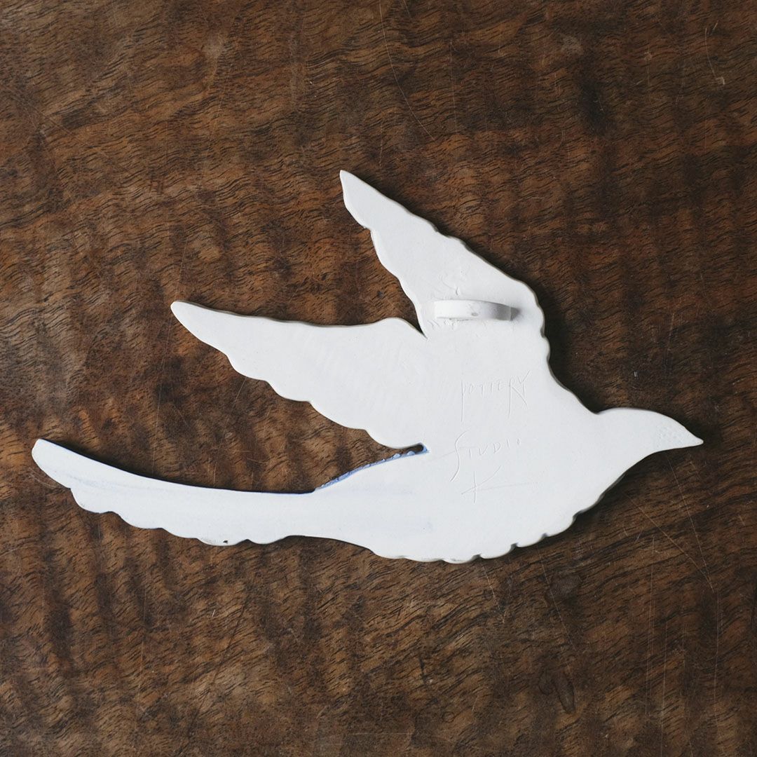 陶器の鳥のアートオブジェ Pottery studio K 日本人作家 オナガドリ11