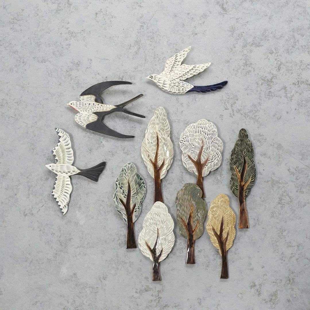 かわいい陶器の鳥のアートオブジェ Pottery studio K 金子ひとみ 作家