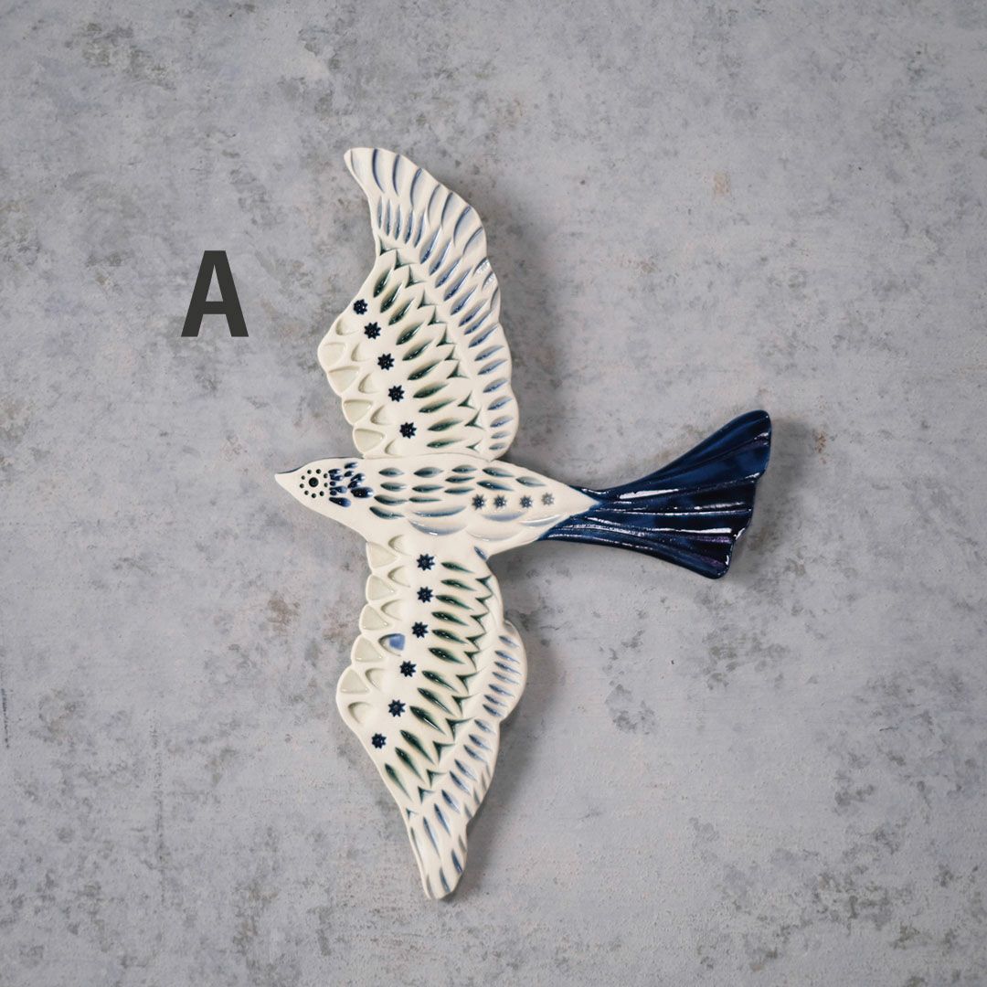 陶器の鳥のアートオブジェ Pottery studio K 日本人作家 羽ばたく鳥4