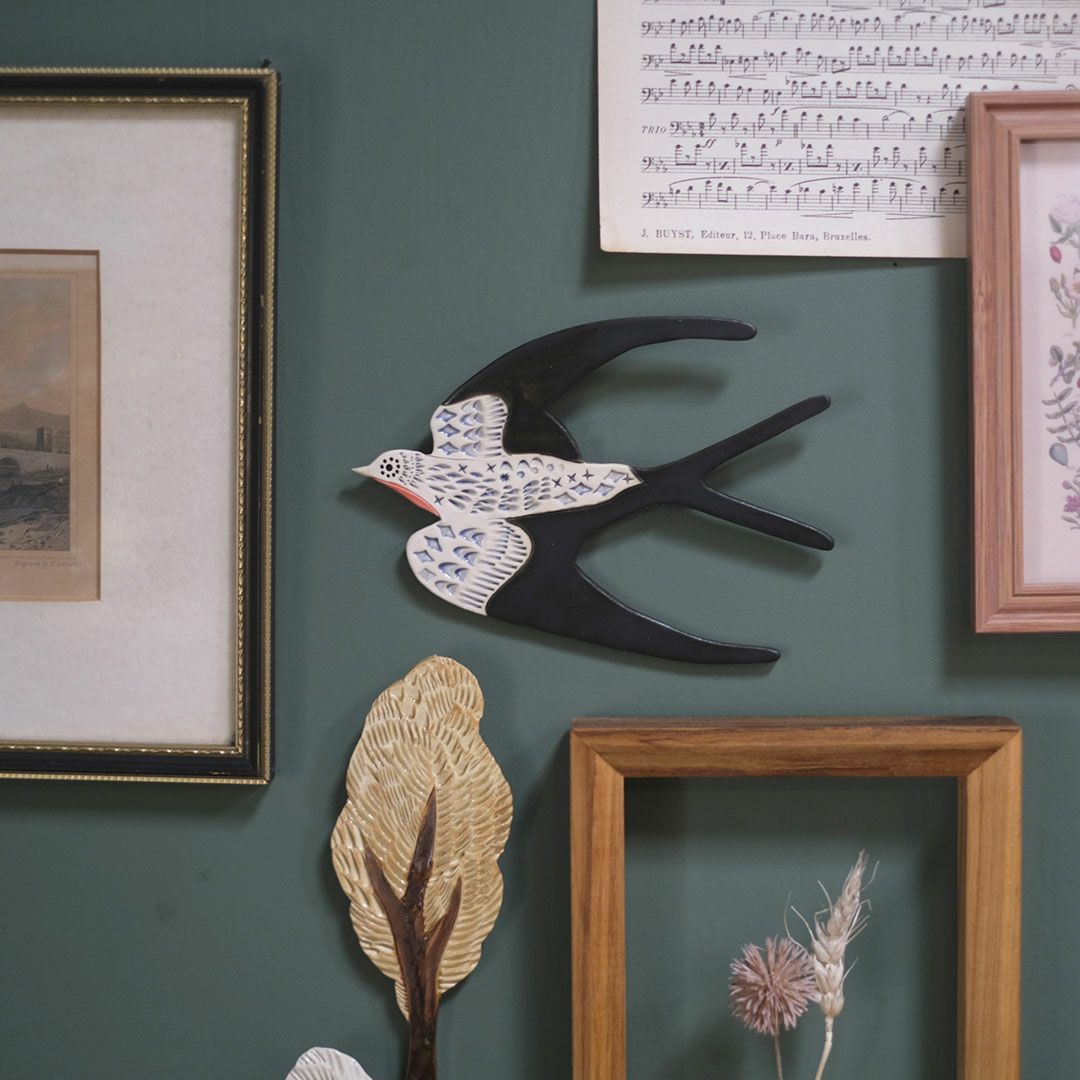 陶器の鳥のアートオブジェ Pottery studio K 日本人作家 燕2