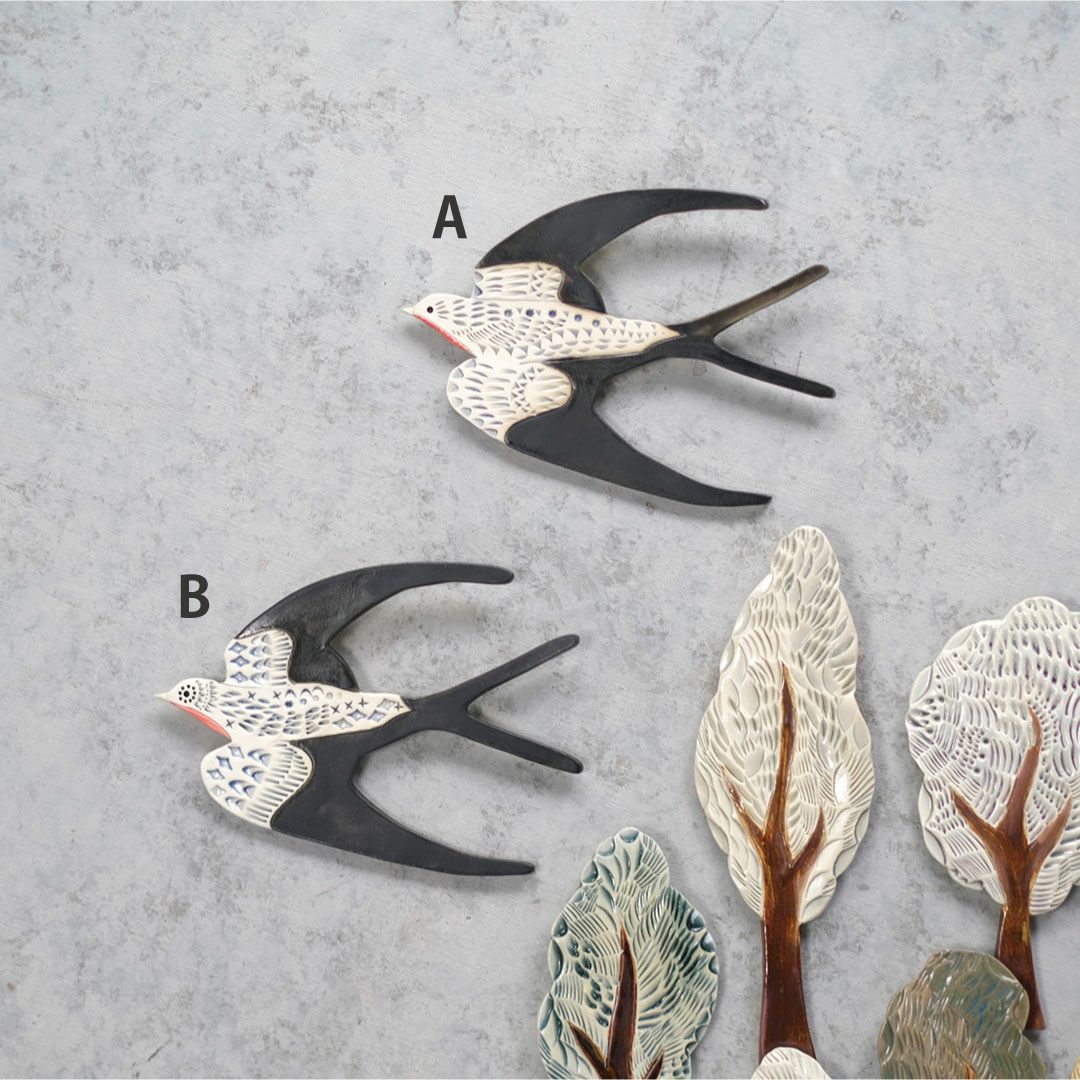 陶器の鳥のアートオブジェ Pottery studio K 日本人作家 燕5