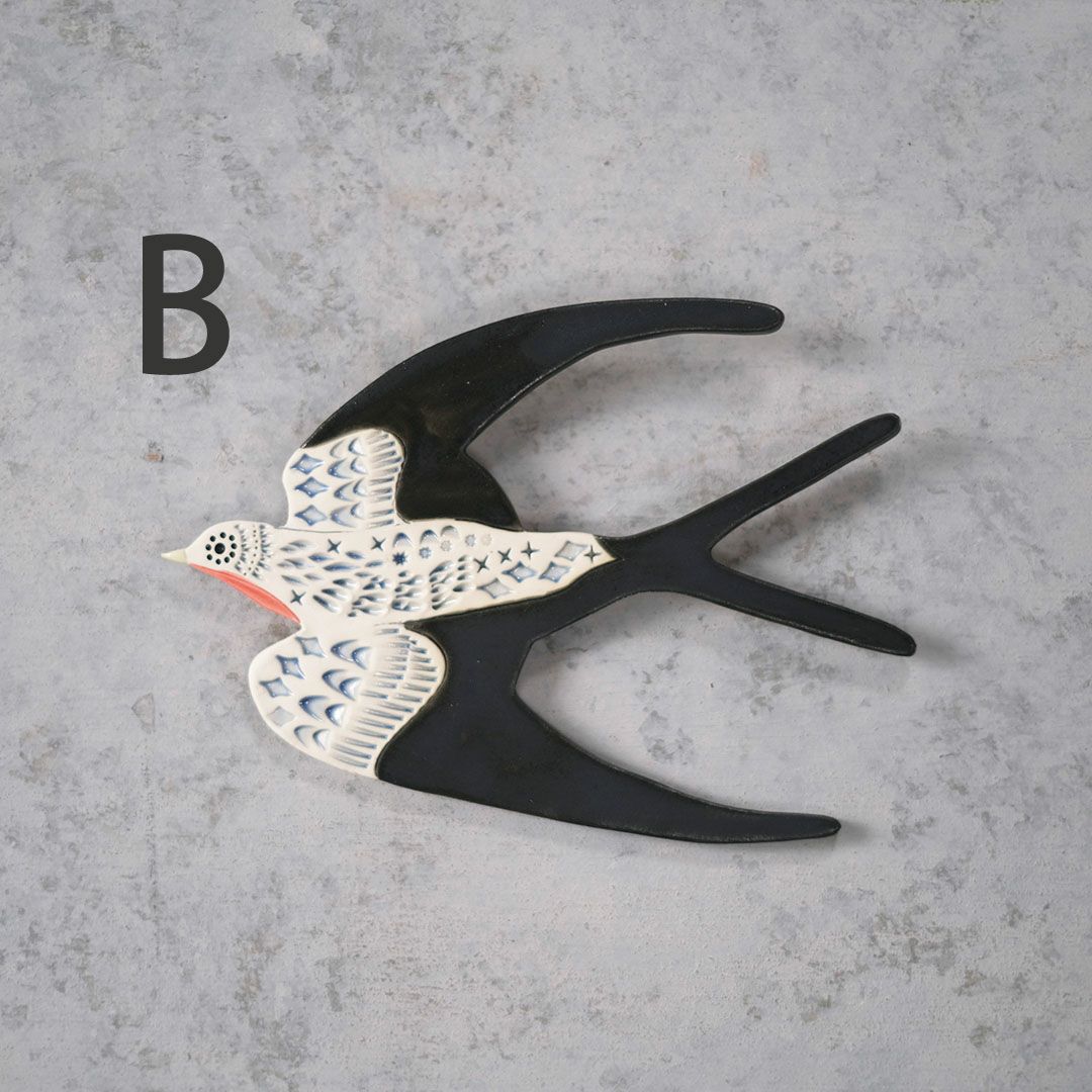 陶器の鳥のアートオブジェ Pottery studio K 日本人作家 燕10