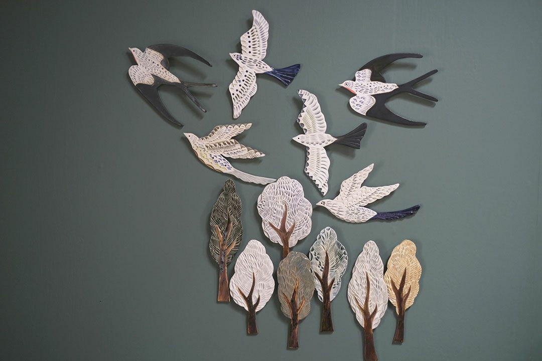 陶器の木のアートオブジェ Pottery studio K 金子ひとみ 作家物