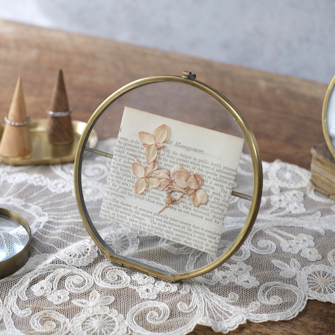 アンティーク調 真鍮フレーム ガラスフォトフレーム