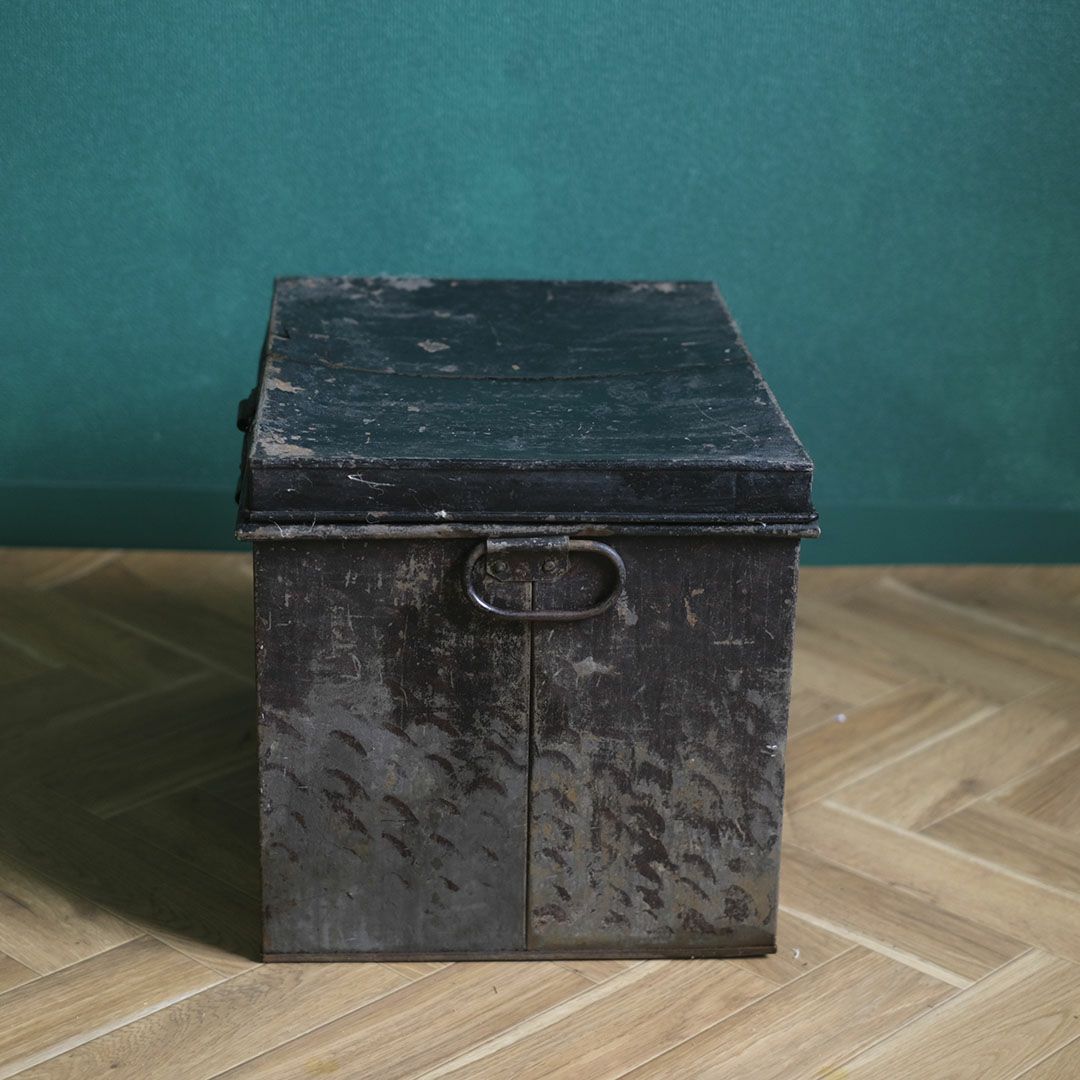 アンティークブリキボックス イギリス 蓋付収納箱3