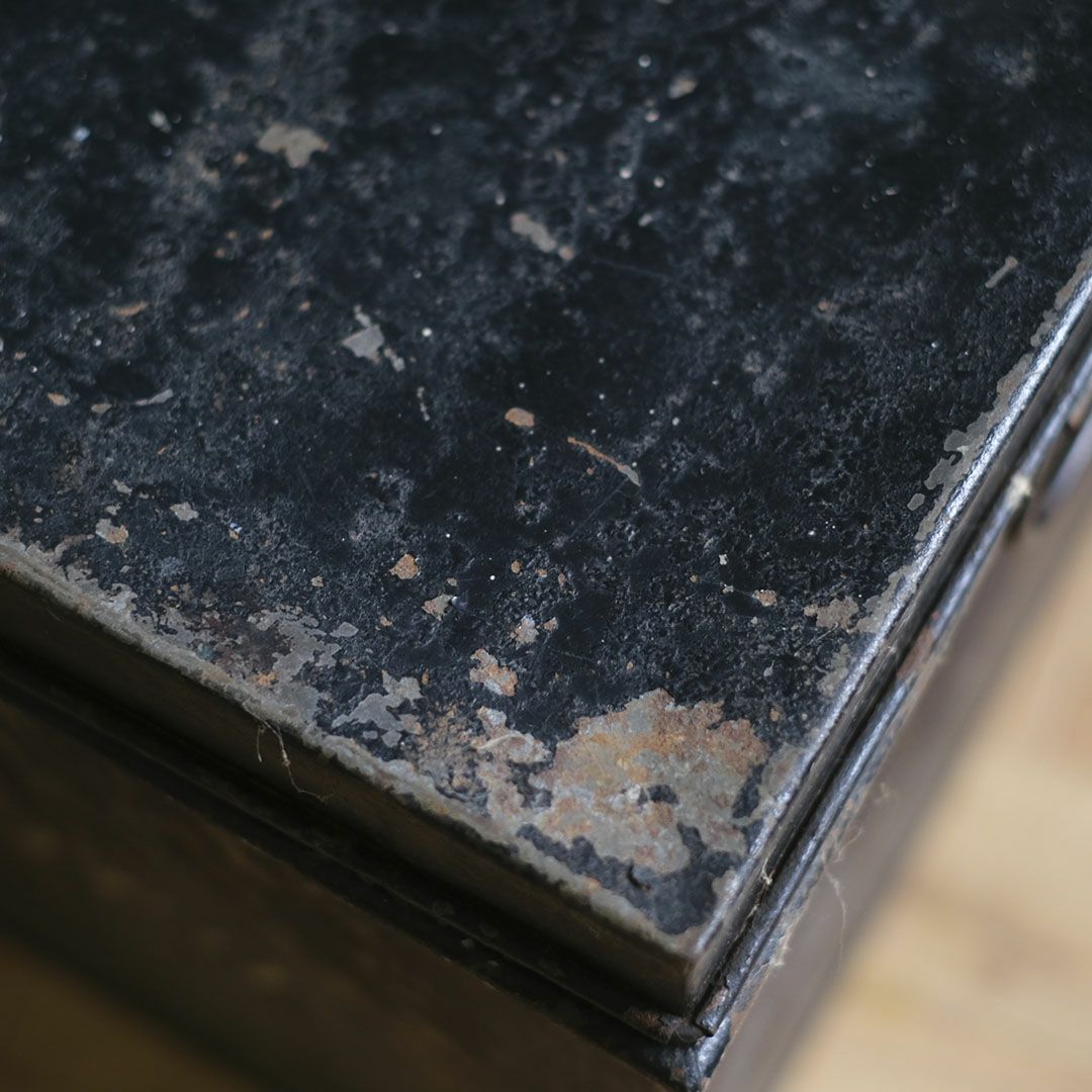 アンティークブリキボックス イギリス 蓋付収納箱8