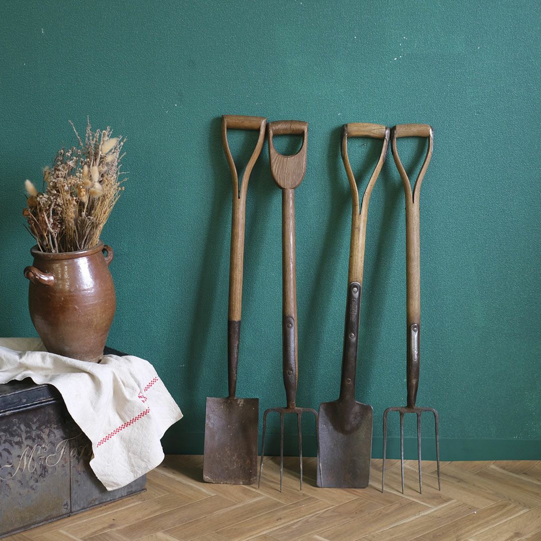 アンティークガーデニングツール スコップとフォーク 英国農具
