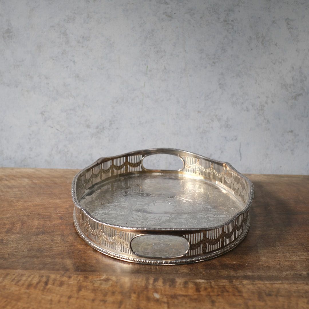 ヴィンテージ シルバープレートトレイ ティートレイ 銀メッキ お盆 イギリス3