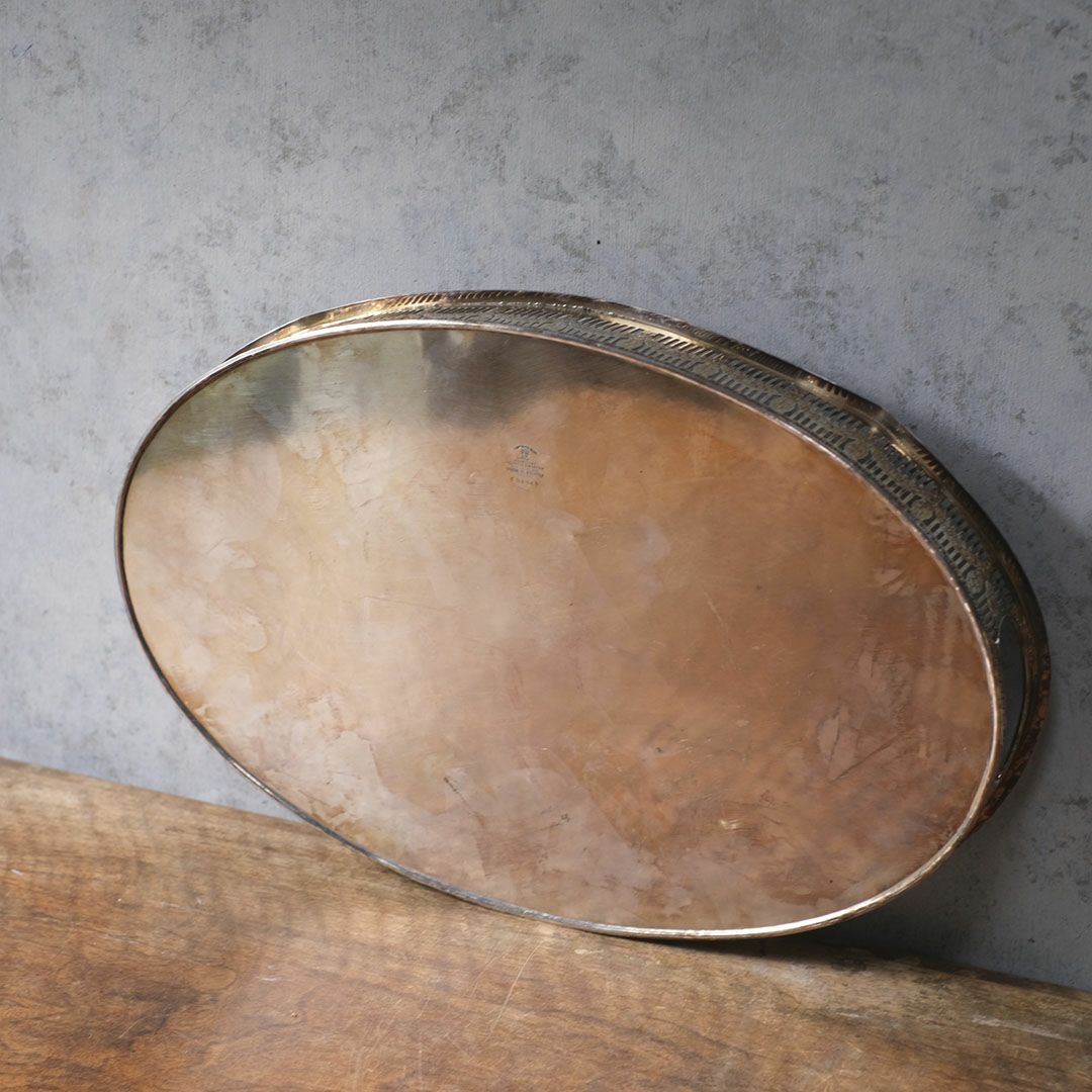 ヴィンテージ シルバープレートトレイ ティートレイ 銀メッキ お盆 イギリス9