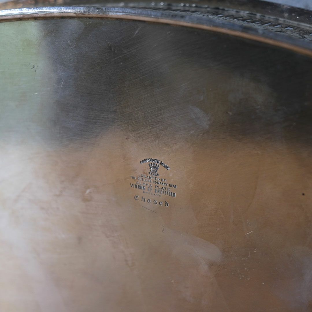 ヴィンテージ シルバープレートトレイ ティートレイ 銀メッキ お盆 イギリス10