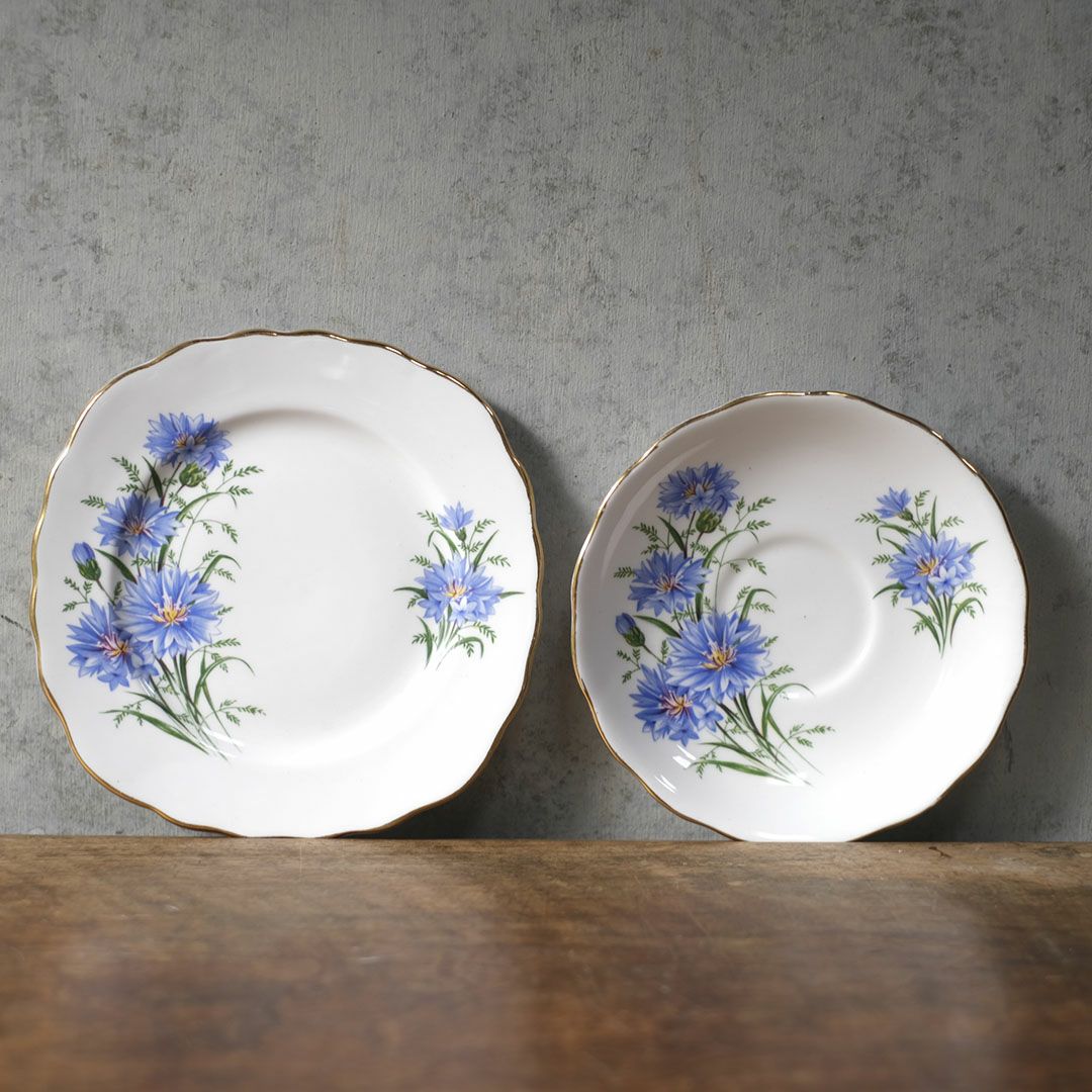 ヴィンテージティーカップトリオ Royal Vale ロイヤルベール ヤグルマギク（矢車菊 / Cornflower）4