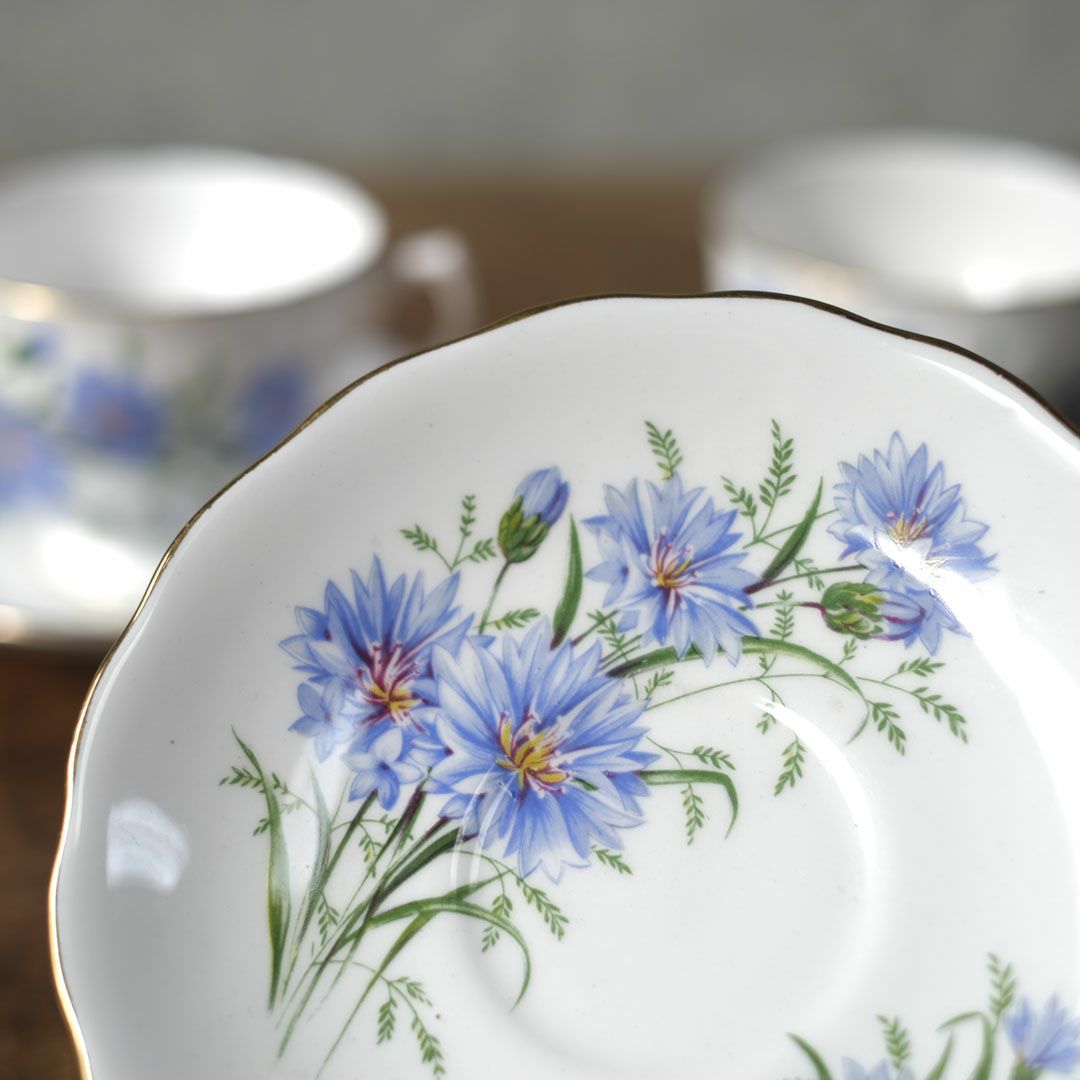 ヴィンテージティーカップトリオ Royal Vale ロイヤルベール ヤグルマギク（矢車菊 / Cornflower）5