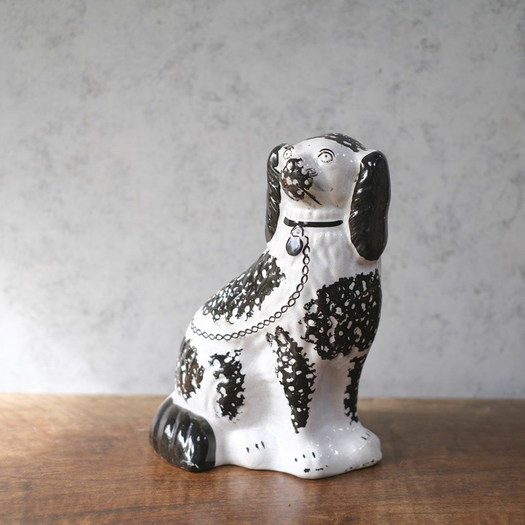 アンティークフィギュリン 犬の置物 スタッフォードシャードッグ 陶器 イギリス2