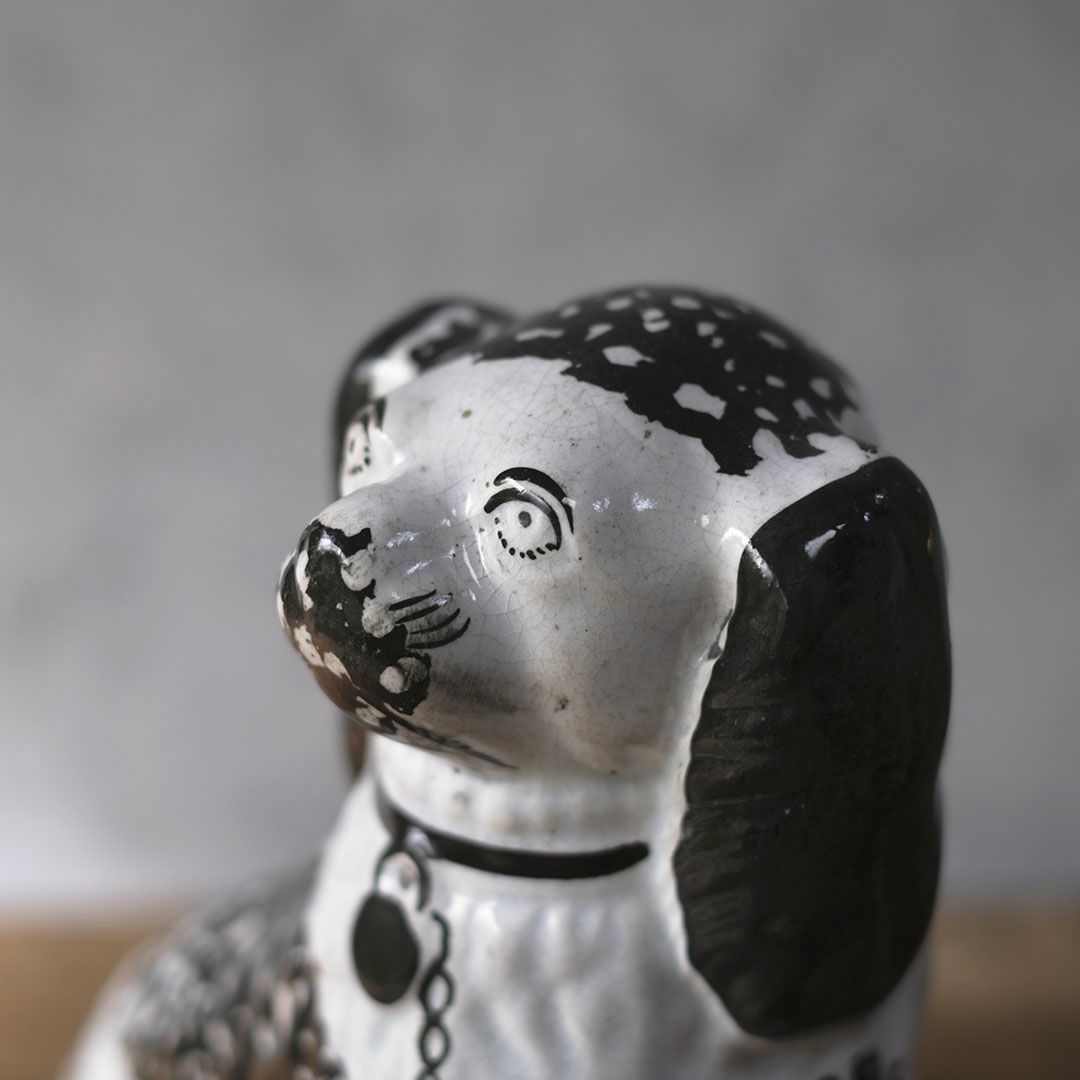 アンティークフィギュリン 犬の置物 スタッフォードシャードッグ 陶器 イギリス6