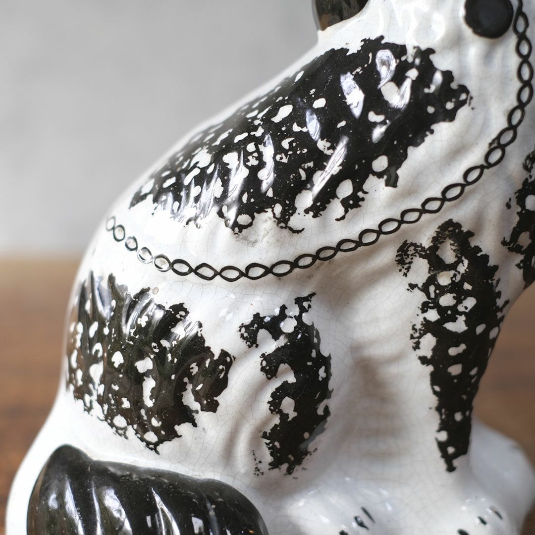 アンティークフィギュリン 犬の置物 スタッフォードシャードッグ 陶器 イギリス8