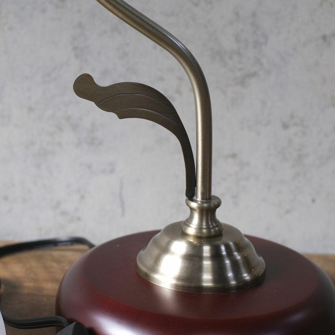 ガラスのテーブルランプ 花と葉モチーフ4