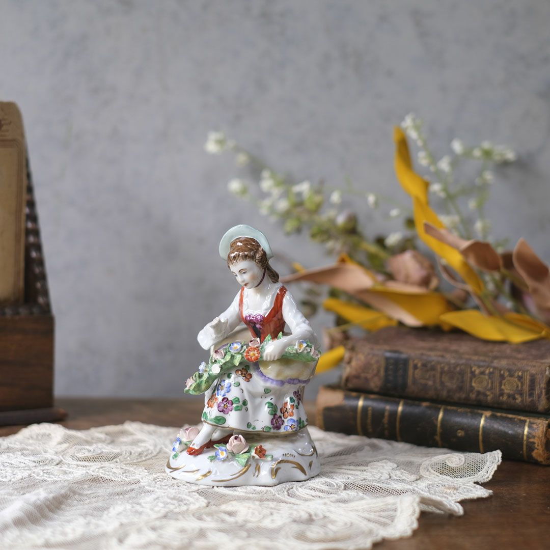 ジッツェンドルフ フィギュリン ドレスデン レース人形 陶器人形