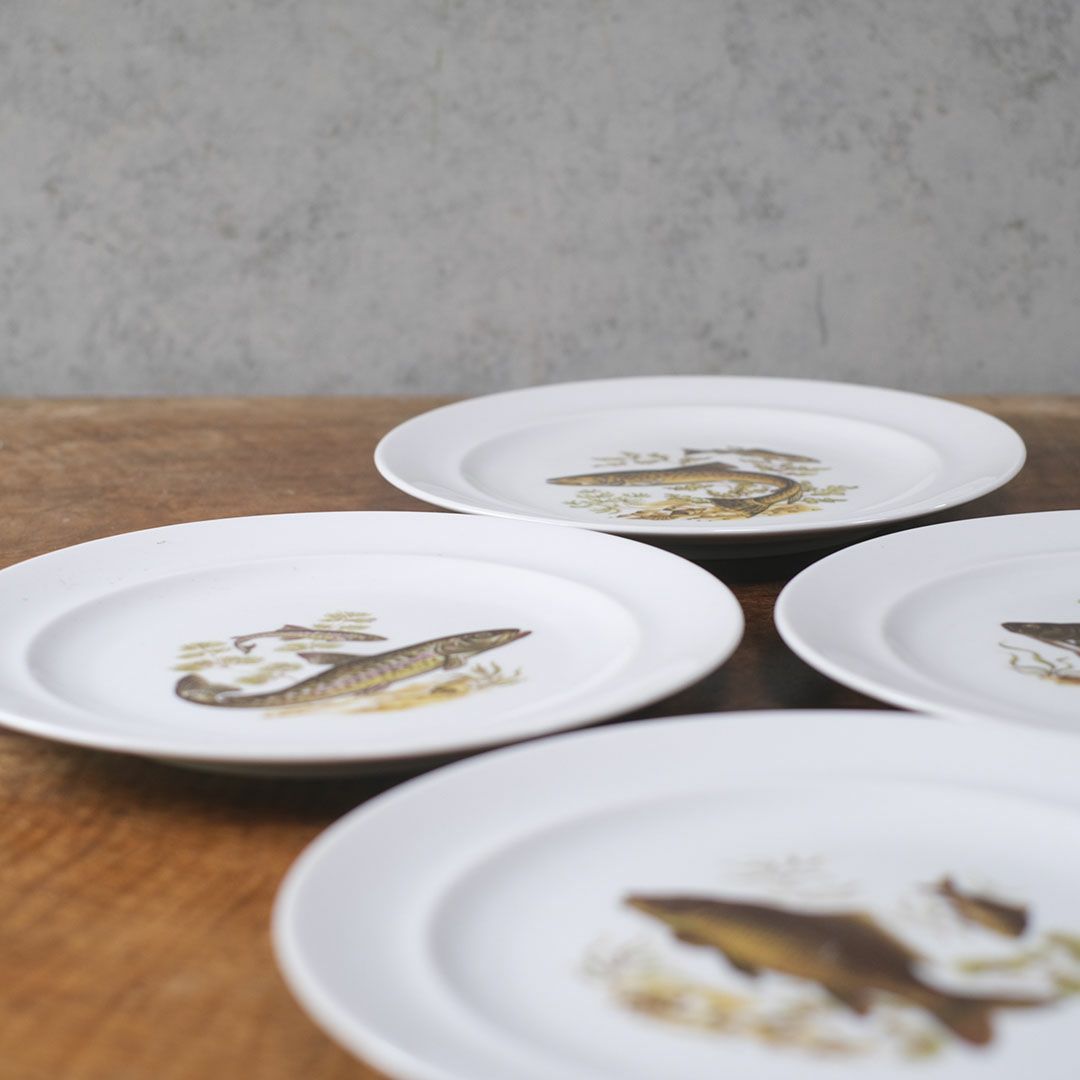 ヴィンテージ皿 Schumann Arzberg（シューマン・アルツベルク） ディナープレート 魚モチーフ ドイツ4