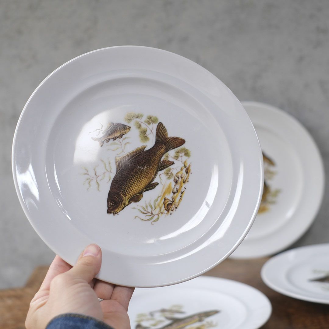 ヴィンテージ皿 Schumann Arzberg（シューマン・アルツベルク） ディナープレート 魚モチーフ ドイツ11