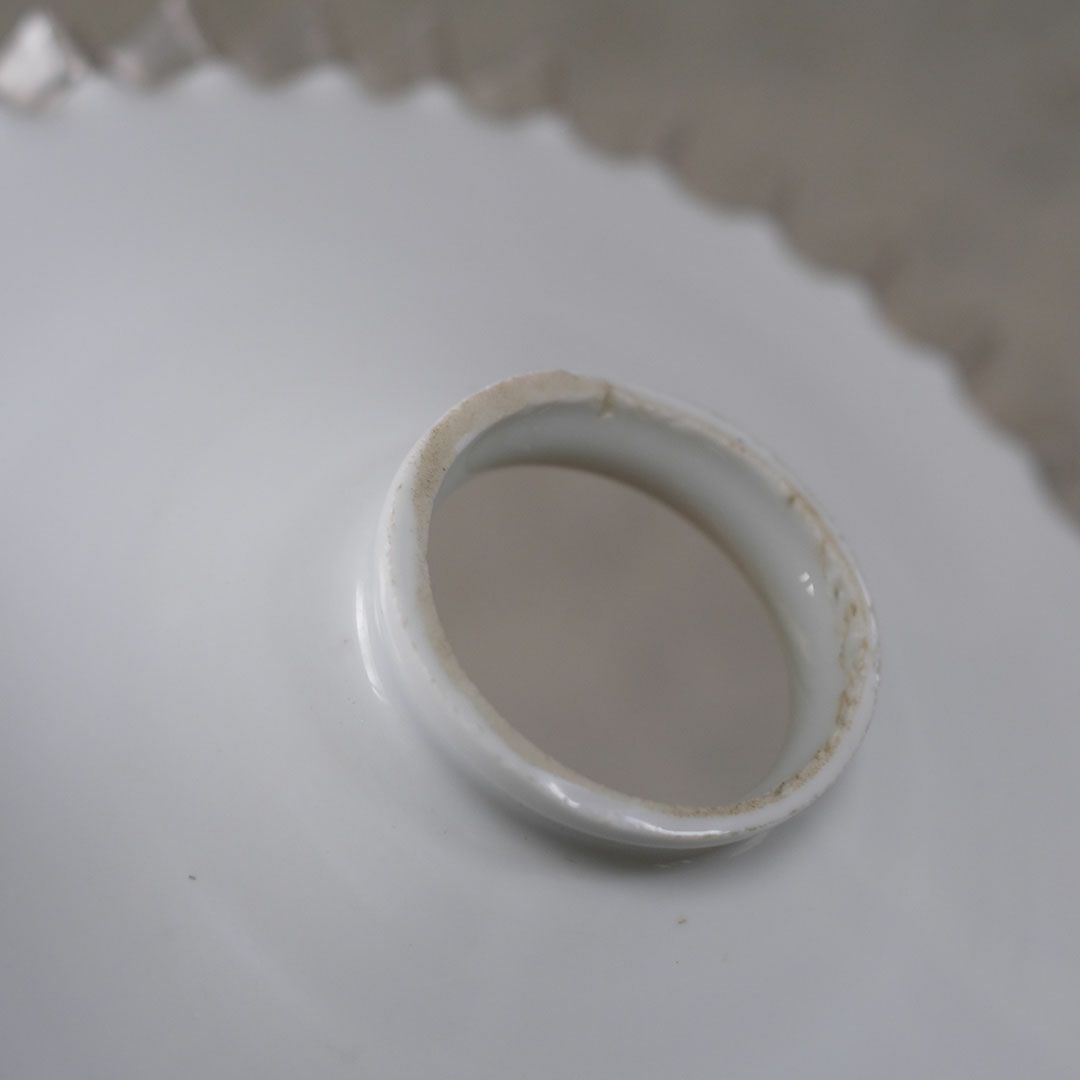 アンティーク ガラスシェードフリルランプ ミルクガラス 照明 灯具E17 10