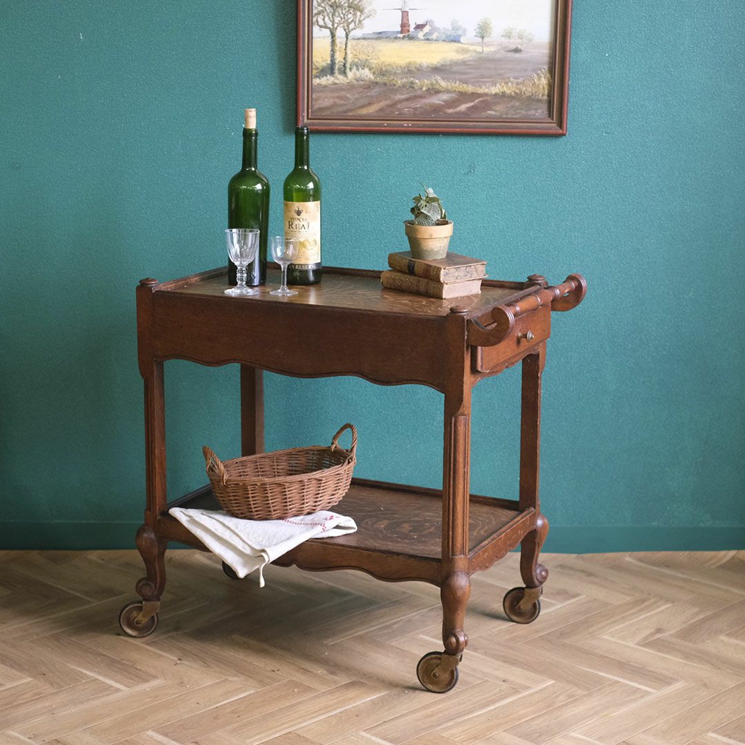 アンティークティートローリーテーブル ワゴン アンティーク家具1
