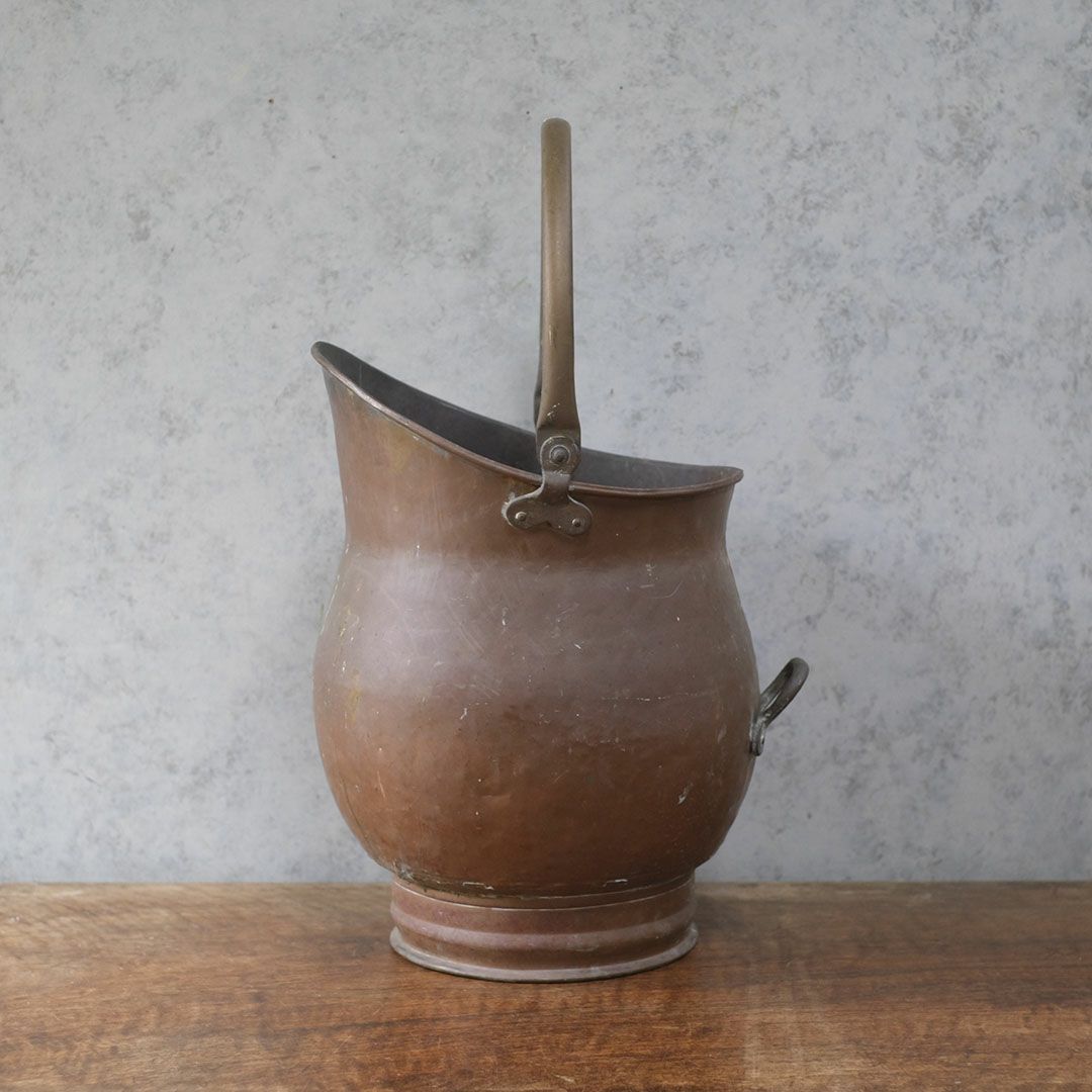 アンティークコールスカットル 石炭バケツ イギリス 銅1