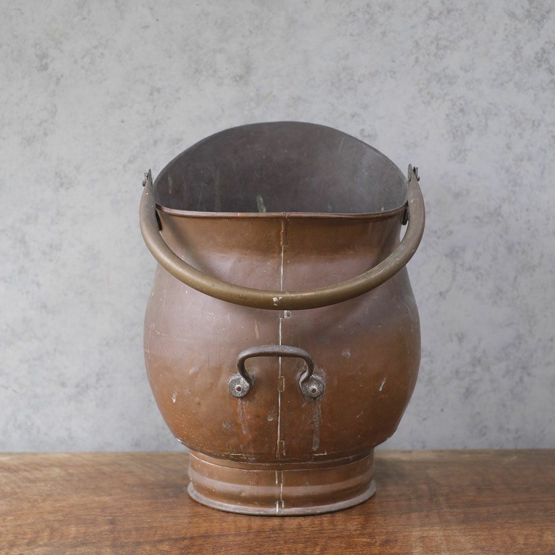 アンティークコールスカットル 石炭バケツ イギリス 銅3