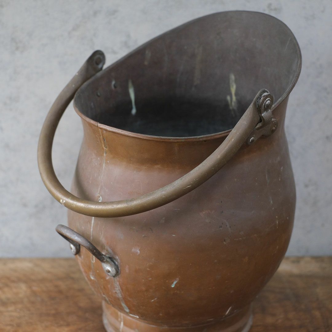 アンティークコールスカットル 石炭バケツ イギリス 銅5