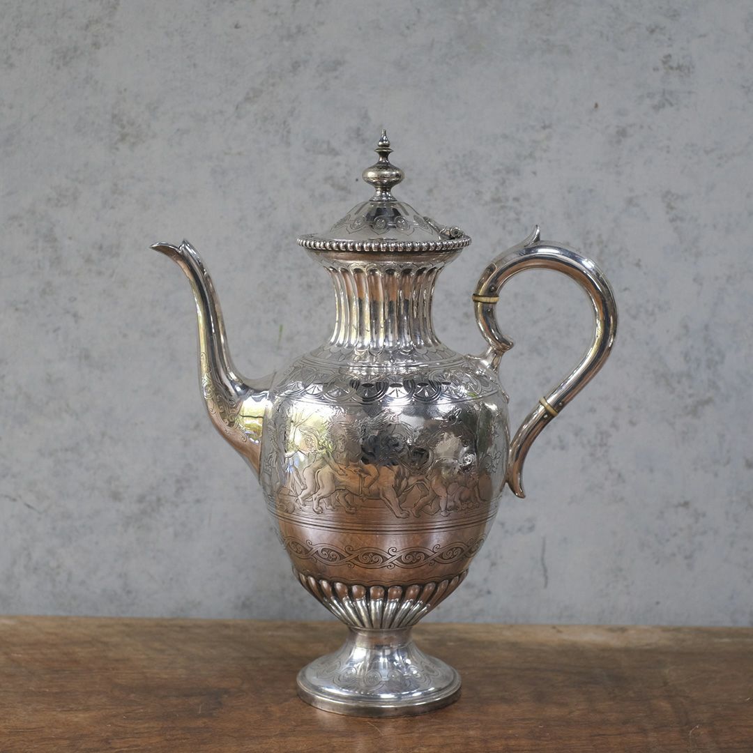 アンティークティーポット 天使 シルバープレート 銀メッキ イギリス2