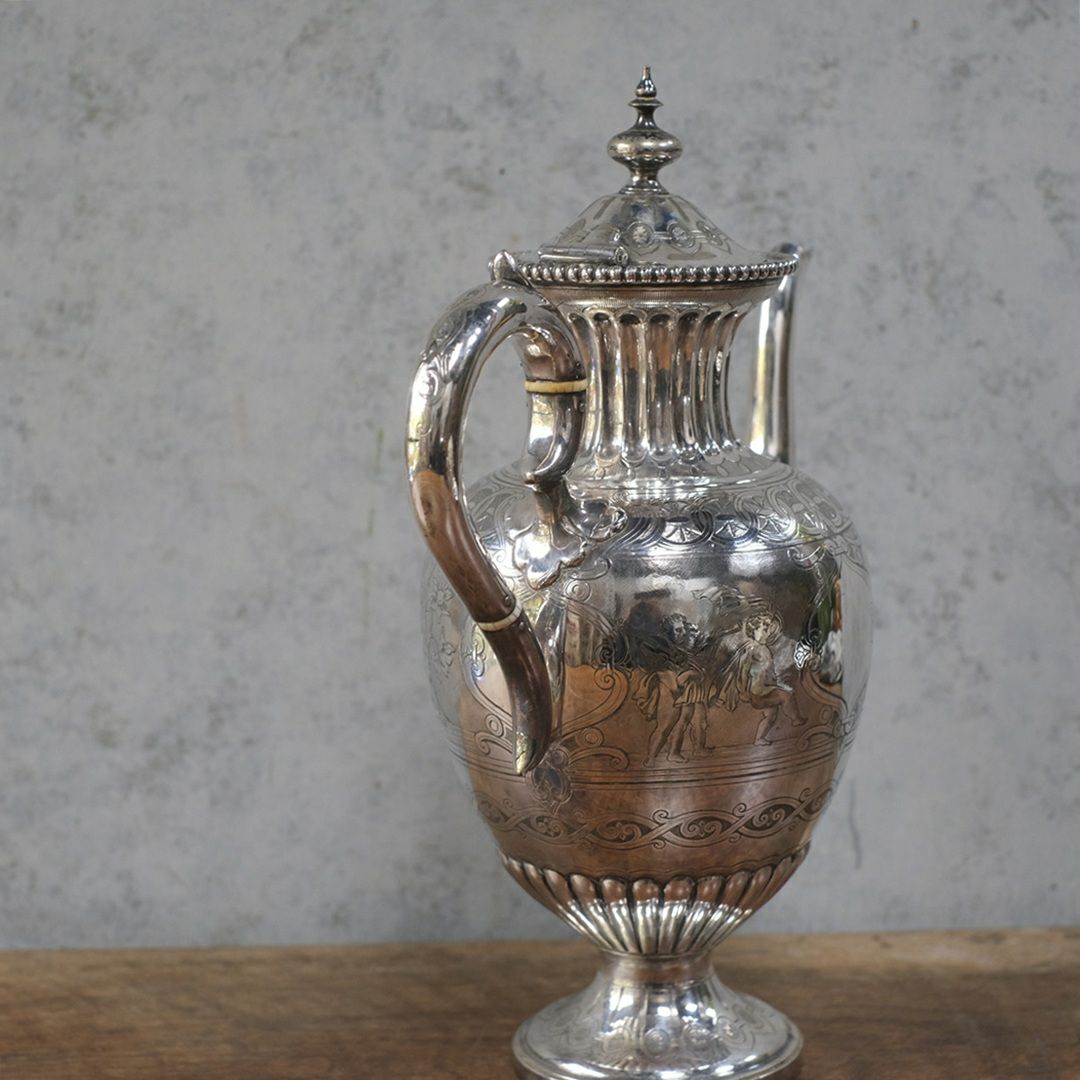 アンティークティーポット 天使 シルバープレート 銀メッキ イギリス5