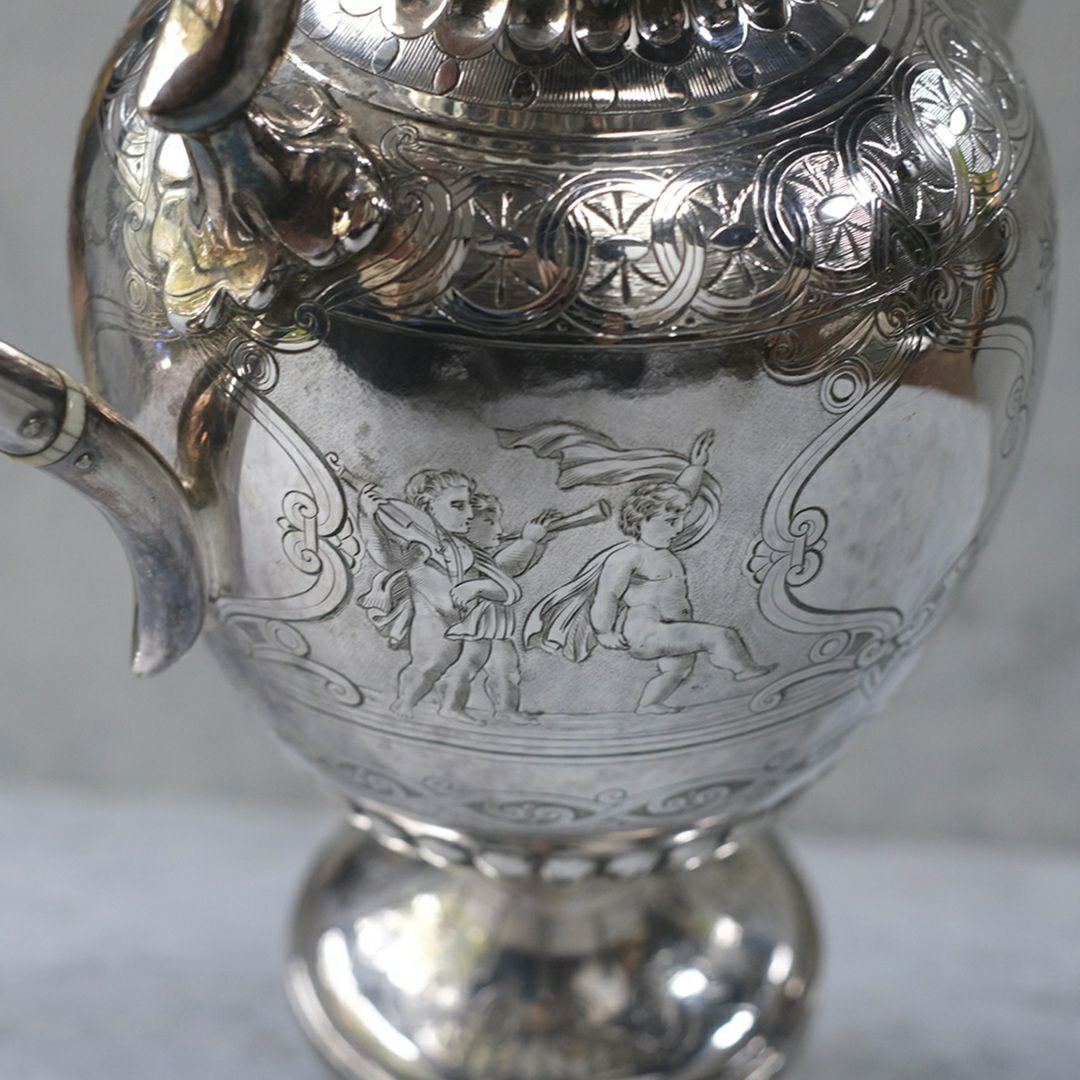 アンティークティーポット 天使 シルバープレート 銀メッキ イギリス6