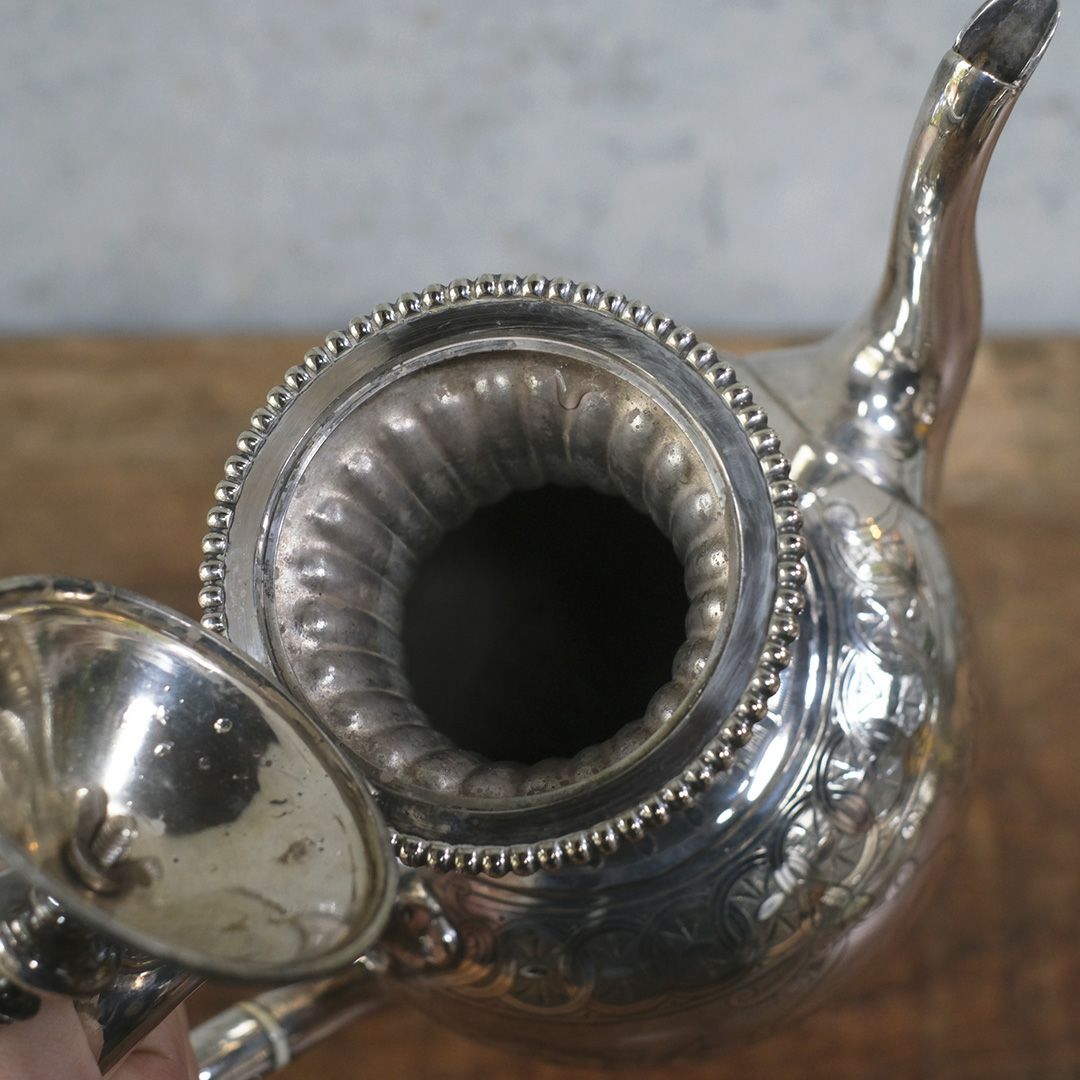 アンティークティーポット 天使 シルバープレート 銀メッキ イギリス8