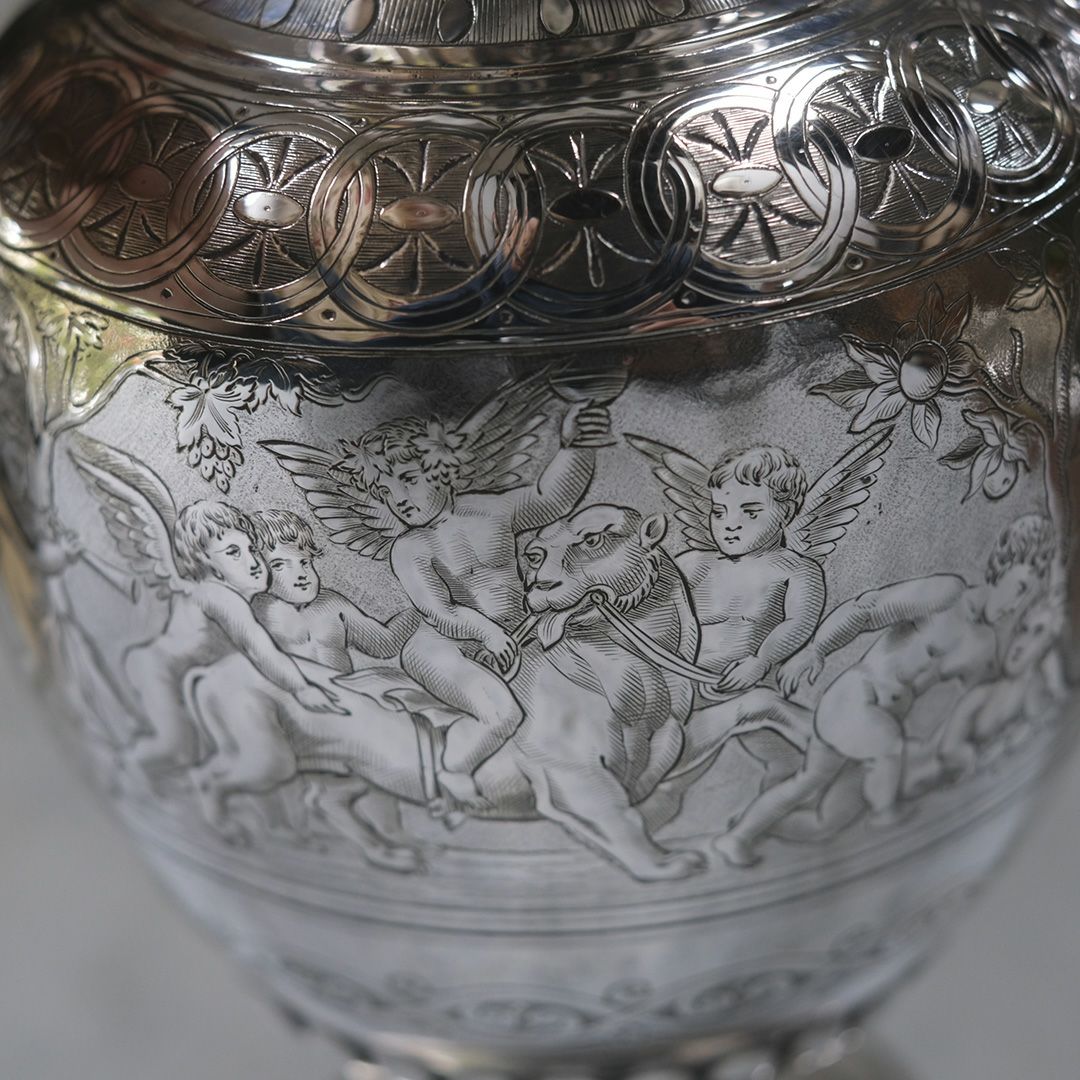 アンティークティーポット 天使 シルバープレート 銀メッキ イギリス9
