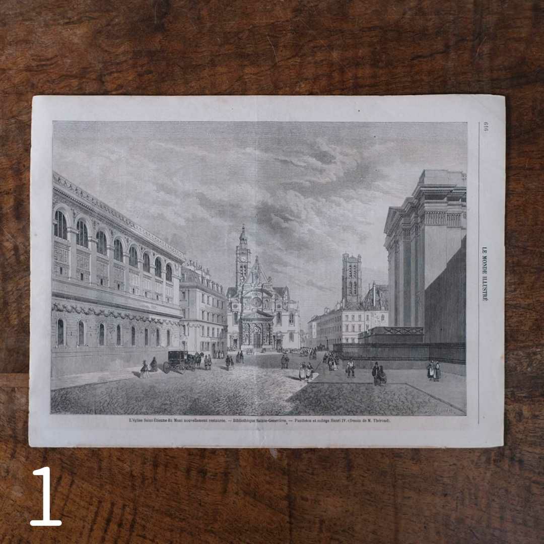 アンティークLe Monde illustr1860年代 リトグラフデザインページ05