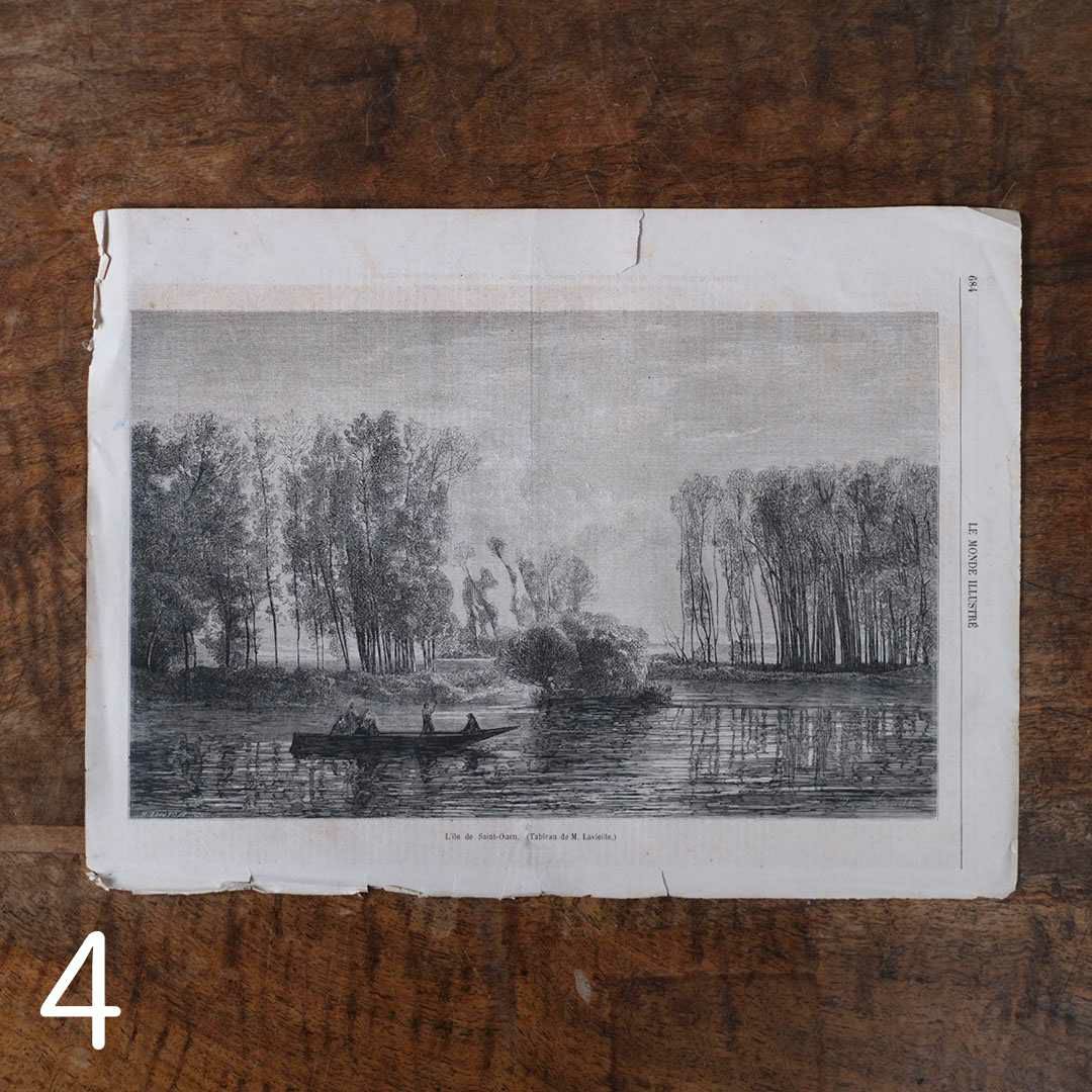 アンティークLe Monde illustr1860年代 リトグラフデザインページ08