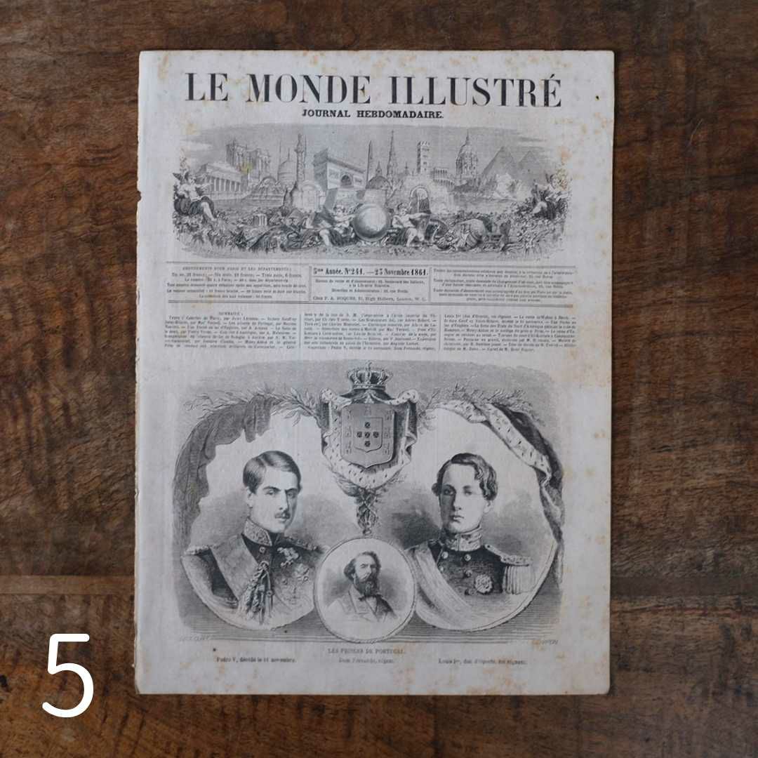 アンティークLe Monde illustr1860年代 リトグラフデザインページ09