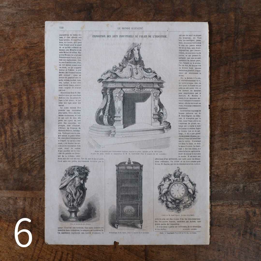  アンティークLe Monde illustr1860年代 リトグラフデザインページ9