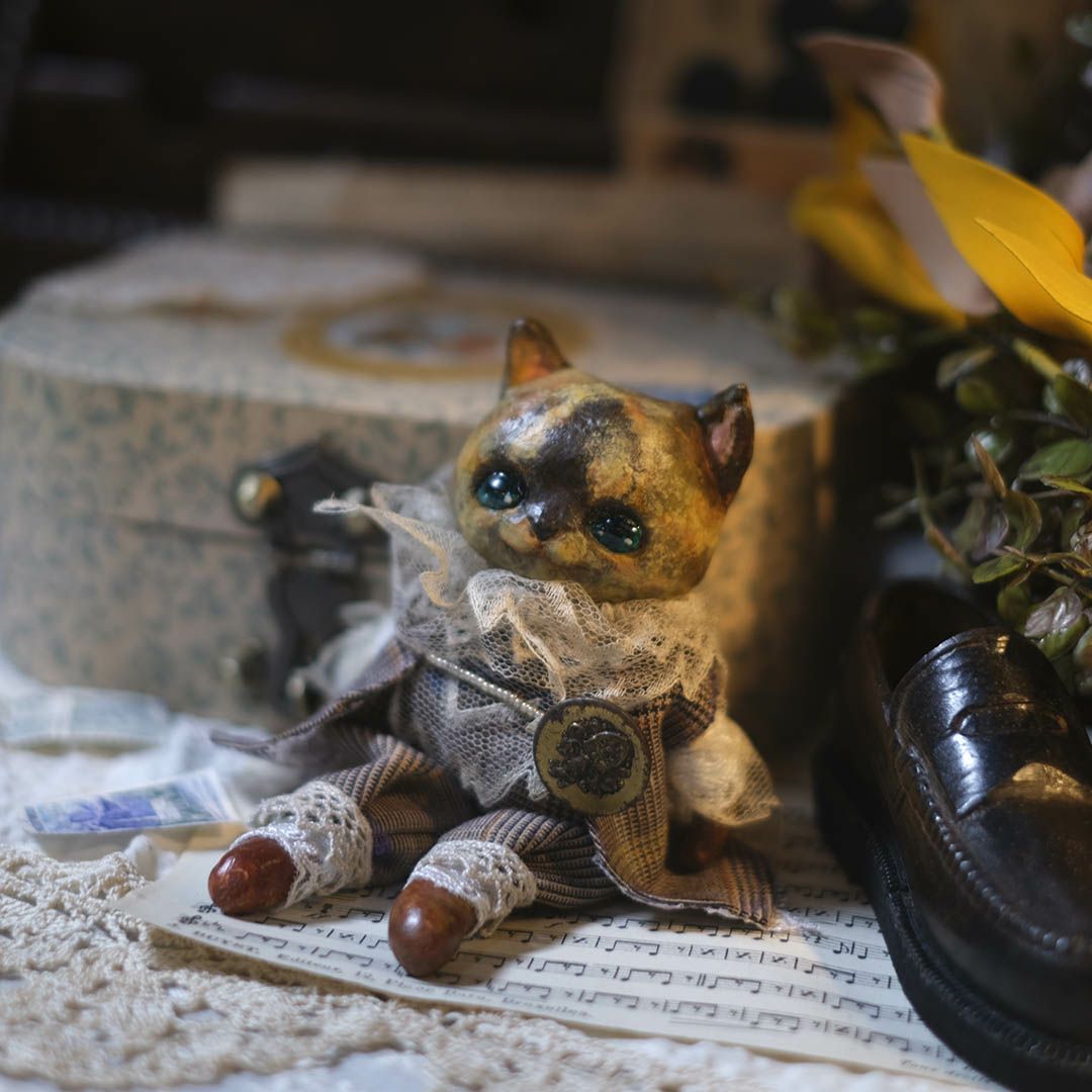 奏ちよこ サビ猫 人形 ドール1